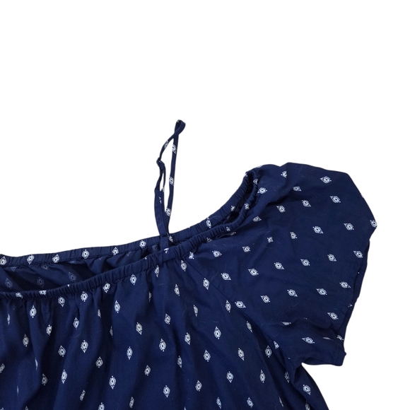 Old Navy navy/white print spaghetti strap/sleeveless dress, L. EUC. - Picture 5 of 5